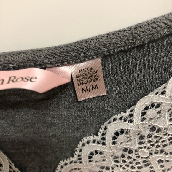 La Vie En Rose nighty intimates pjs pajamas grey white lace feminine sleep - Picture 5 of 6